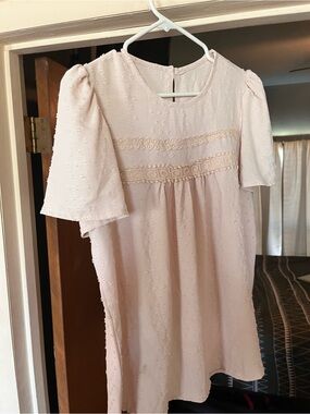 Women’s Lace Trim Puff Sleeve Blouse